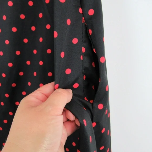 Zanzea Black Red Polkadot Boho Maxi Dresses Women's Size 6 Oversized/Relaxed Fit - Picture 9 of 11